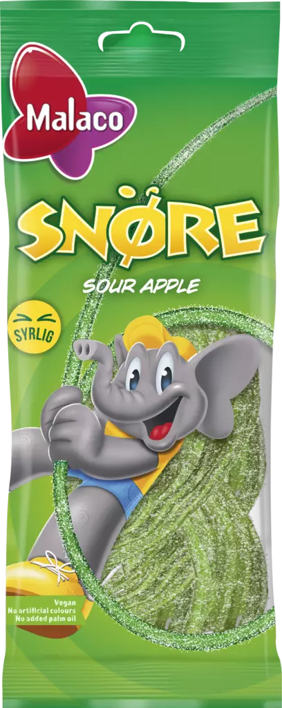 Malaco Snöre sour apple 94g - Karkit - 7310350504701 - 1