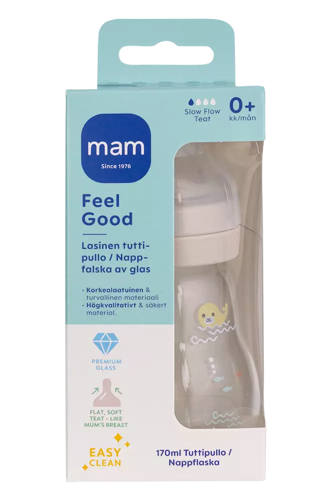 MAM Feel Good lasinen tuttipullo 170ml - Lastenhoitotarvikkeet - 9001616860041 - 1