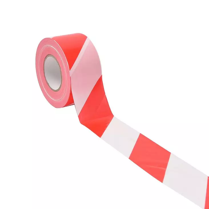 Merkintänauha 80 mm x 500 m 30 micro pe puna/valkoinen - Merkkausvälineet - 6438152023051 - 1