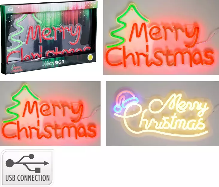 Merry Xmas neon kyltti - Jouluvalot - 8721461173721 - 1
