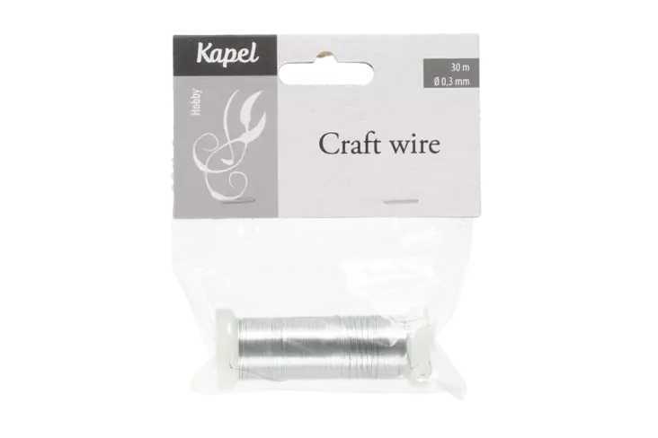 Metallilanka hopea 0,3mm 30m - Muut askartelutarvikkeet - 6410413103221 - 3