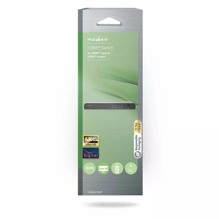 Nedis Hdmi-kytkin 5-porttinen - Näyttökaapelit - 5412810320141 - 1