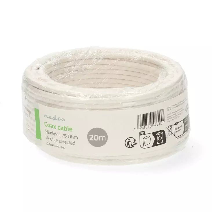 Nedis koaksiaalikaapelikela 20m - Antennijohdot ja kaapelit, antennit - 5412810473151 - 1