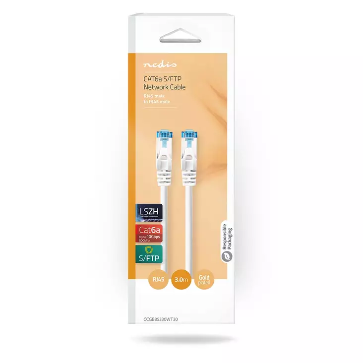 Nedis verkkokaapeli CAT6a 3m - Verkkokaapelit - 5412810416561 - 1