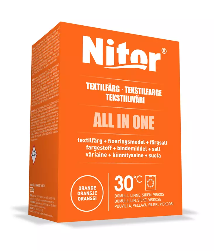 Nitor tekstiiliväri All in one oranssi - Konetekstiilivärit - 3045206157391 - 1
