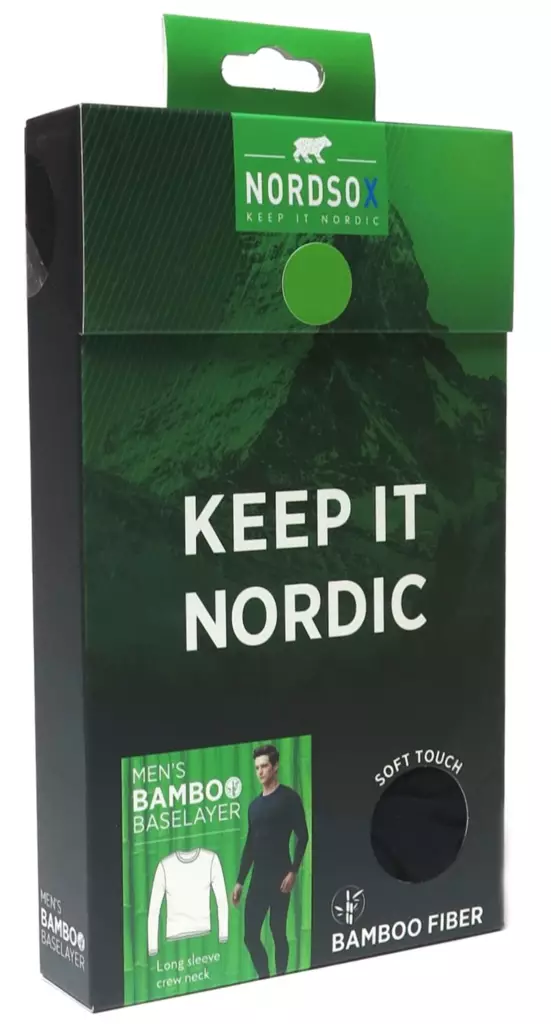 Nordsox pitkähiainen bambualuspaita XXL - Miesten alusasut - 6438159992381 - 1