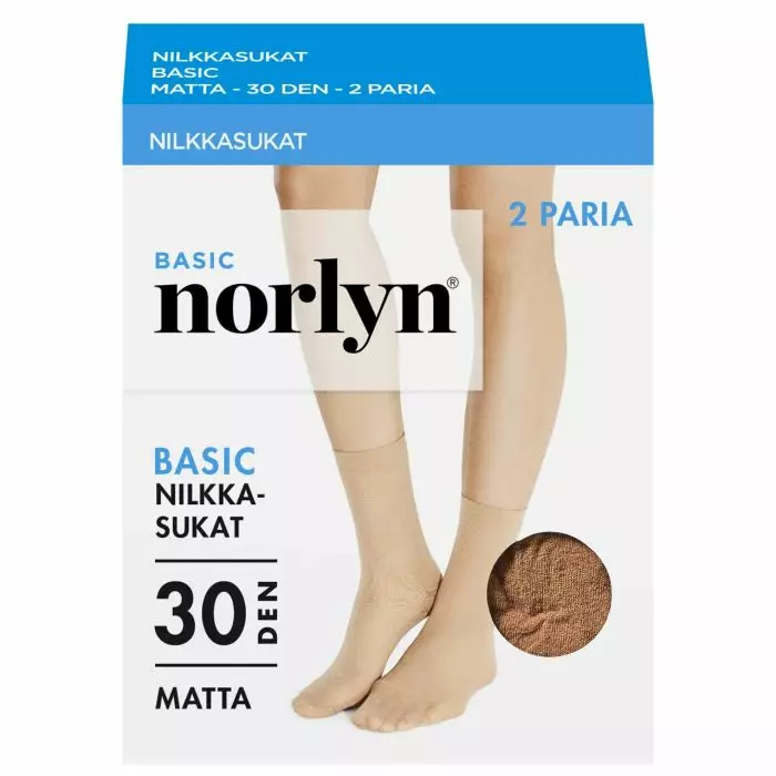 Norlyn Basic nilkkasukka 30den 2-pack powder 36-41 - Naisten sukat ja sukkahousut - 7028413005521 - 1