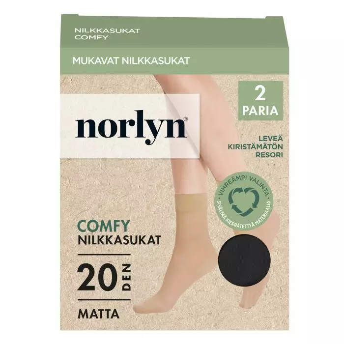 Norlyn comfy nilkkasukat 2-pack 20den black 36-41 - Naisten sukat ja sukkahousut - 7028413010341 - 1