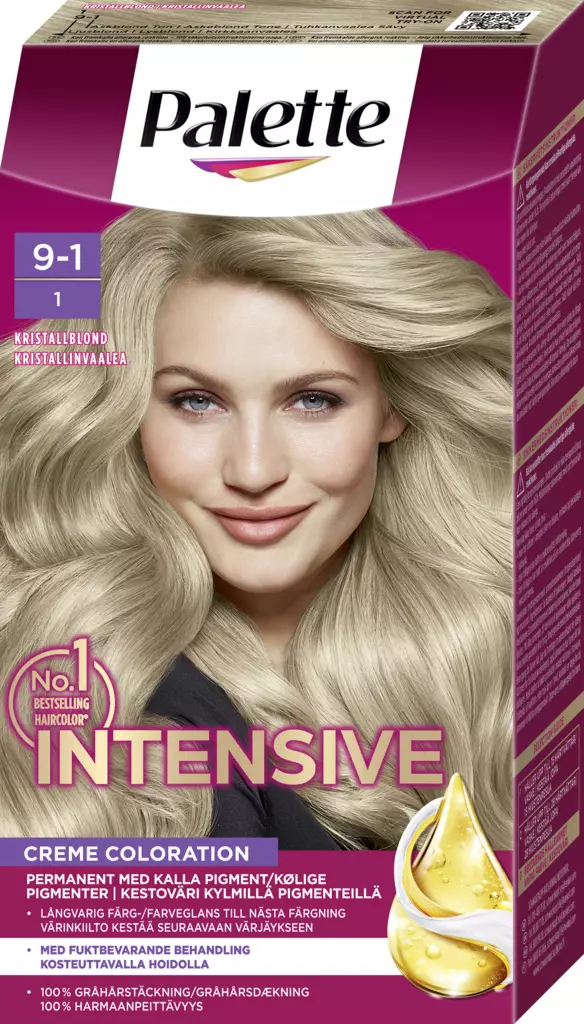 Palette 9-1 Diamond Blonde kestoväri - Hiusvärit - 7332531122511 - 1