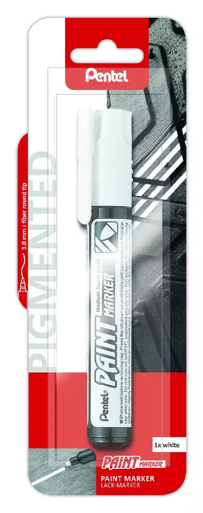 Pentel Rengasmarkkeri MMP20 valkoinen - Merkkausvälineet - 4016284333501 - 1