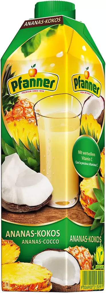 Pfanner ananas-kookosjuoma 1L - Mehut, mehutiivisteet ja glögit - 9006900213091 - 1