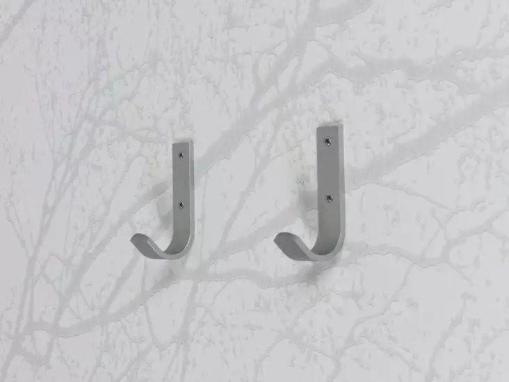 Vaatekoukku 15x60mm 4kpl alumiini/harmaa - Koukut ja naulakot - 6414671070721 - 1