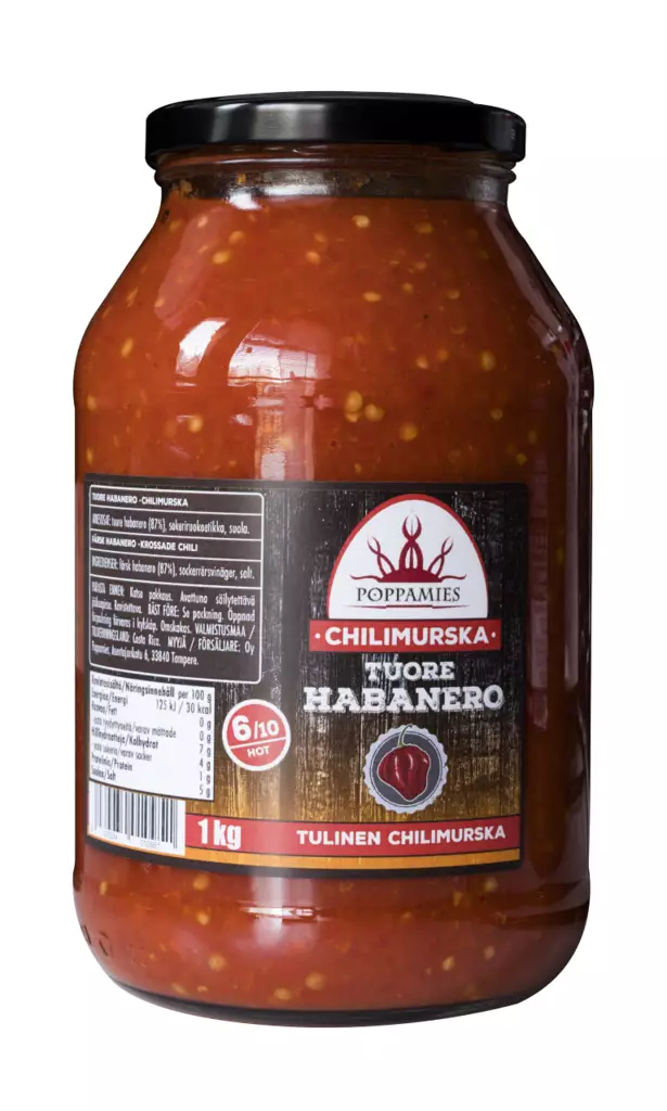 Poppamies chilimurska tuore habanero 1kg - Majoneesit,maustekastikkeet ja tahnat - 6430034010951 - 1