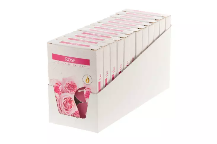Rose tuoksulämpökynttilä 6kpl - Tuoksukynttilät - 5906927015781 - 3