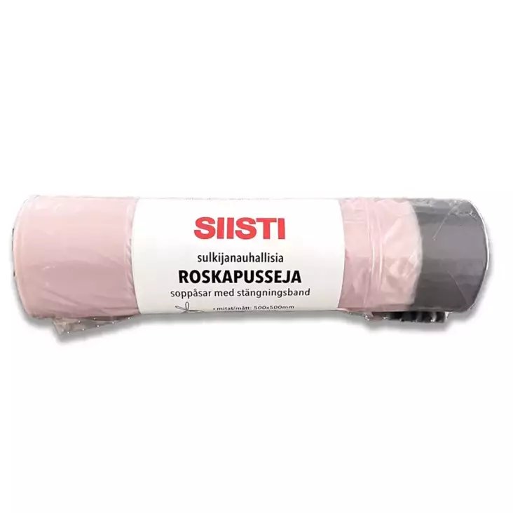 Roskapussi sulkijalla 25L 20kpl/rll pun - Roskapussit - 6438506000561 - 1