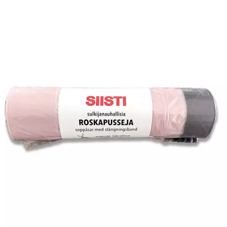 Roskapussi sulkijalla 25L 20kpl/rll pun - Roskapussit - 6438506000561 - 1