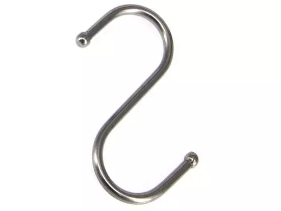 S-koukku kaareva 80mm RST - Koukut ja naulakot - 6414676007661 - 1