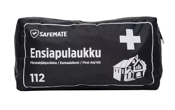 Safemate ensiapulaukku kotiin, musta/valkoinen - Arjen apuvälineet terveyteen - 6418536008591 - 1