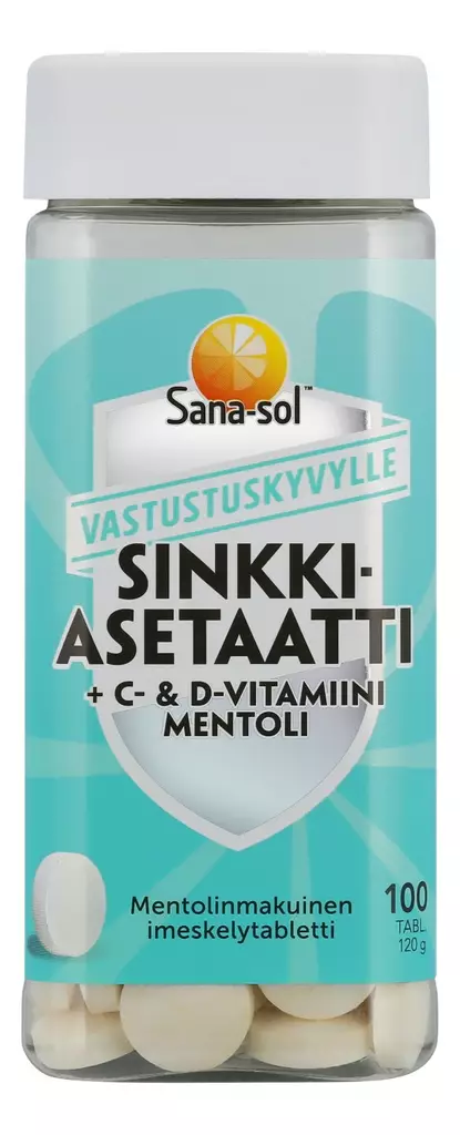Sana-sol Sinkkiasetaatti+C- & D-vitamiin - Vitamiinit ja mineraalit - 5702071504221 - 1