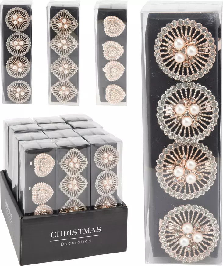 Servettipidike 4kpl 5cm rose - Juhlatarvikkeet - 8721037164931 - 1