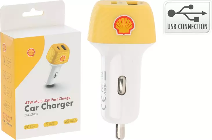 Shell autolaturi USB A C 42W - Puhelintarvikkeet ja laturit - 8721037115261 - 1