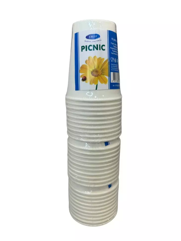 Smile picnic pahvimuki 240 ml / 25 kpl - Kertakäyttömukit - 4741186000021 - 1