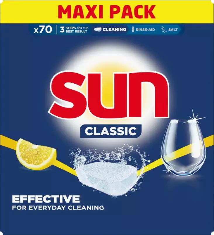 Sun Classic Lemon Konetiskitabletti 70kp - Astianpesuaineet - 8712561771481 - 1