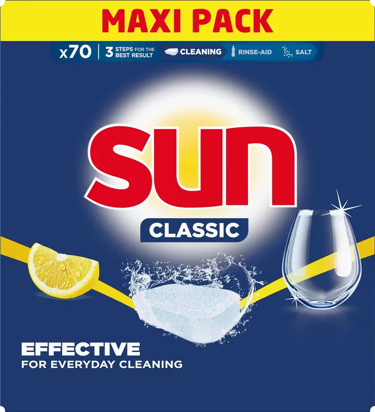 Sun Classic Lemon Konetiskitabletti 70kp - Astianpesuaineet - 8712561771481 - 1