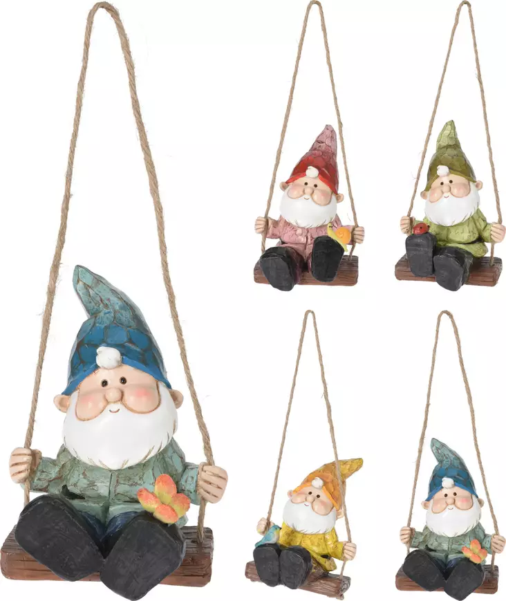 Tonttu kiikussa - Pihakoristeet - 8719987825941 - 1