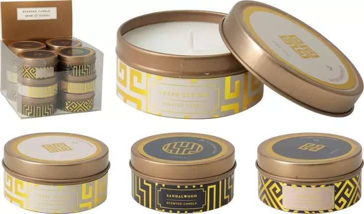 Tuoksukynttilä peltirasiassa 6x3cm - Tuoksukynttilät - 8721037553711 - 1