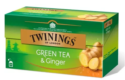 Twinings green tea ginger 25x1,6g - Teet ja kaakaot - 070177175221 - 1