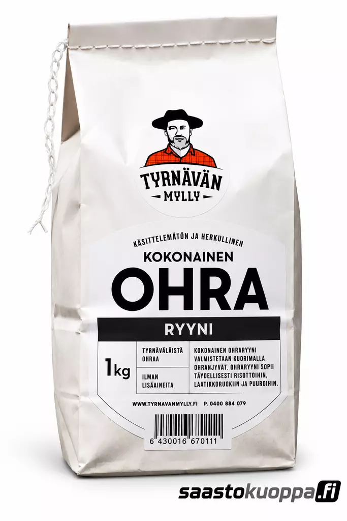 Tyrnävän mylly kokonainen ohra ryyni 1kg - Suurimot - 6430016670111 - 1