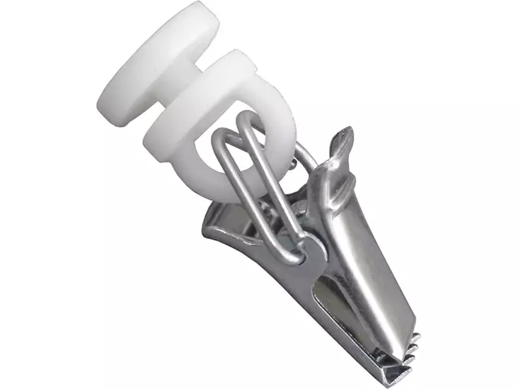 U-verhokiskon pyöröliuku nipistimellä teräs / sinkitty 20kpl - Verhotangot ja verhotarvikkeet - 6414675122891 - 1