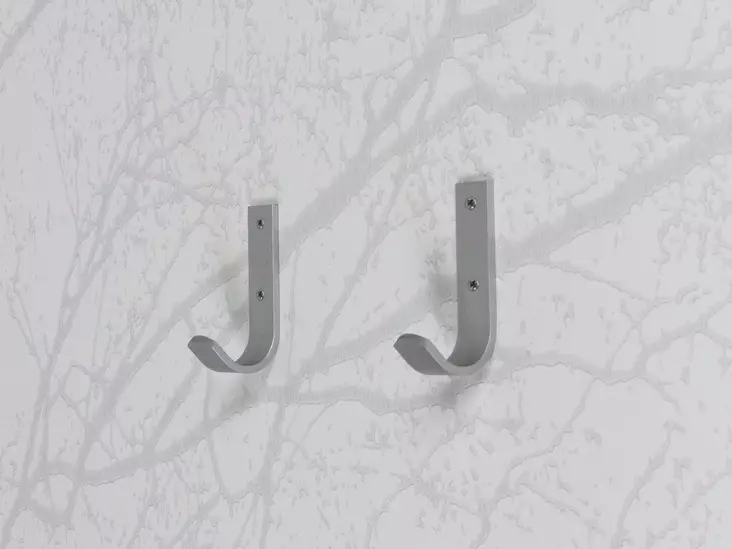 Pisla vaatekoukku 15x60mm 4kpl alumiini/harmaa - Koukut ja naulakot - 6414671070721 - 1