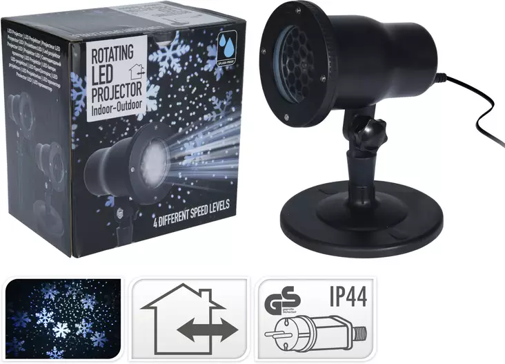 Valo projektori lumihiutaleet IP44 - Jouluvalot - 8719987211621 - 1