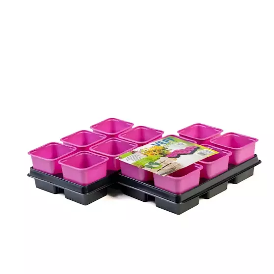 Vefi Muoviruukut kehikossa 8cm 2kpl - Turve- ja kasvatusruukut - 5902768766561 - 1