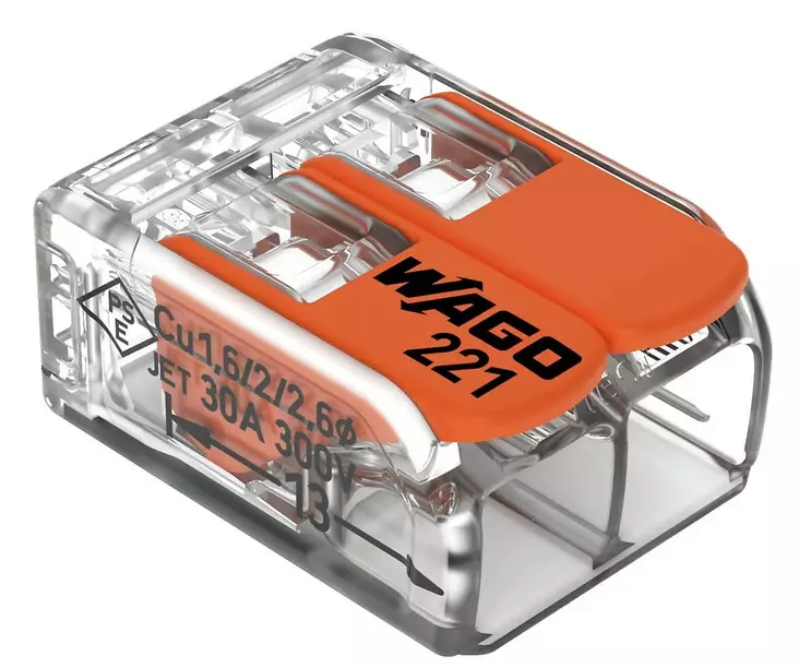 Wago 2-Nap vipuliitin 6mm2 - Johtoliittimet - 4066966001921 - 1