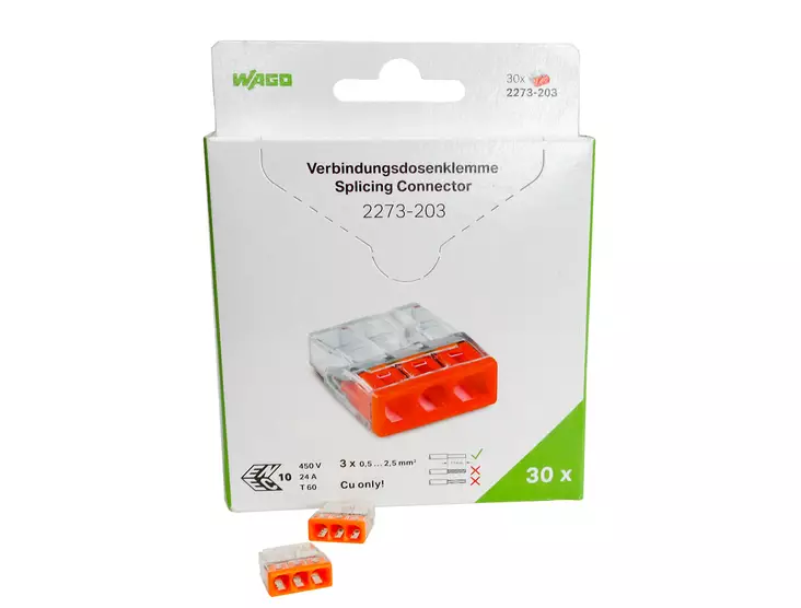 Wago 3-Nap 0.5-2.5mm² ORA - Johtoliittimet - 4066966001631 - 1