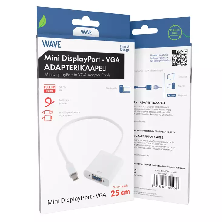 Wave adapterikaapeli MINIDP-to-VGA - Näyttökaapelit - 6418312109191 - 1