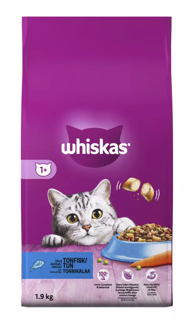 Whiskas 1+ Tonnikalaa 1,9kg - Kissan kuivaruoat - 5900951305801 - 1