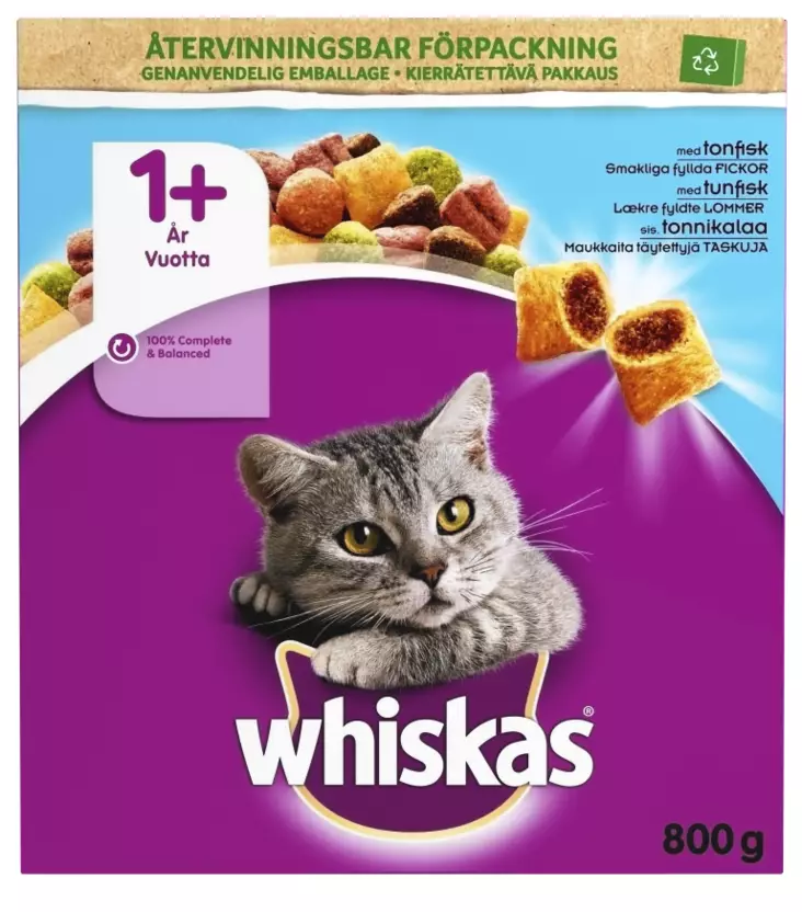 Whiskas 1+ Tonnikalaa 800g - Kissan kuivaruoat - 5900951294051 - 1