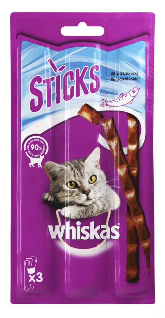 Whiskas Sticks lohta 3x6g - Kissan herkut - 4008429046551 - 1