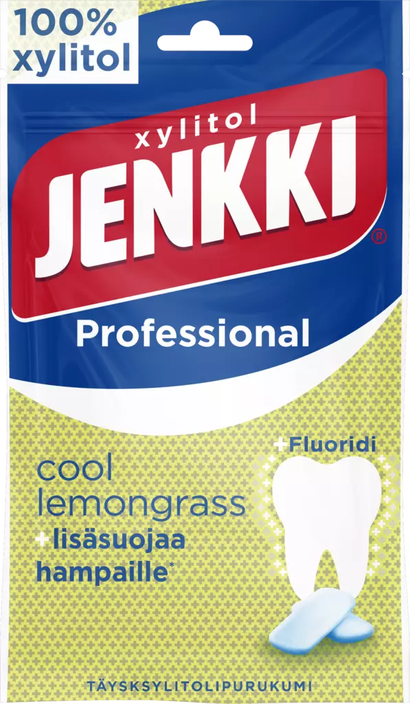 Xylitol JENKKI Prof. cool lemongrass 90g - Purukumit - 6420256016831 - 1