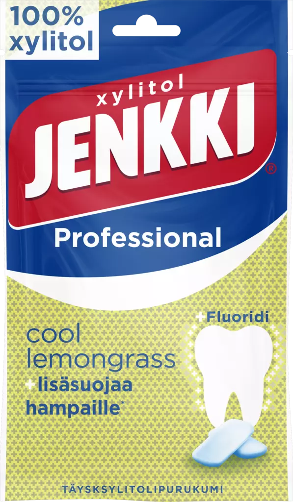 Xylitol JENKKI Prof. cool lemongrass 90g - Purukumit - 6420256016831 - 1