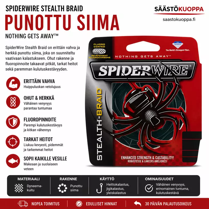 Spiderwire Stealth Braid 0,20mm M.Green - Siimat - 022021606351 - 1