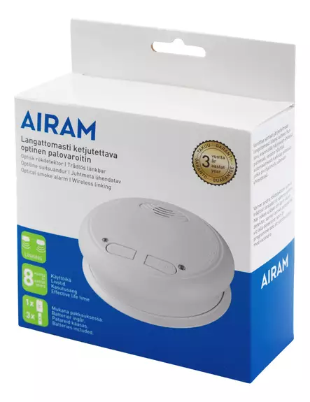 Airam ketjutettava palovaroitin - Häkä-, kaasu- ja palovaroittimet - 6435200173812 - 1