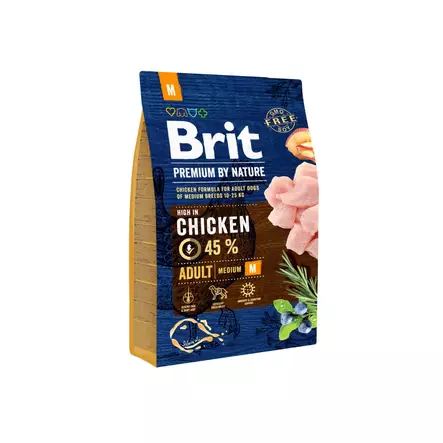 Brit Premium by Nature Adult M keskikokoisille aikuisille koirille 3kg - Koiran kuivaruoat - 8595602526352 - 1