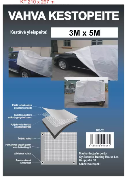 Erikoisvahva kestopeite 3x5, 200gr/m2 - Suojapeitteet ja pressut - 6438168050072 - 1