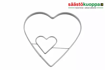 Heirol pikkuleipämuotti tuplasydän 8cm - Leivontatarvikkeet - 6419287730472 - 1