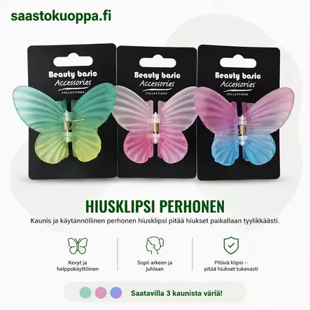 Hiusklipsi perhonen 8,5cm - Päivävoiteet - 6438159395182 - 1